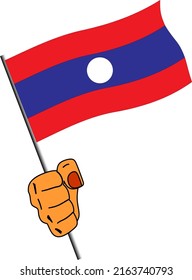 Vector de la bandera de retención de mano