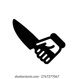 Hand Holding Large Knife Hand Grip On Cutting Tool