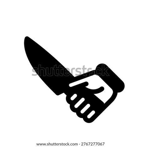 Hand Holding Large Knife Hand Grip On Cutting Tool