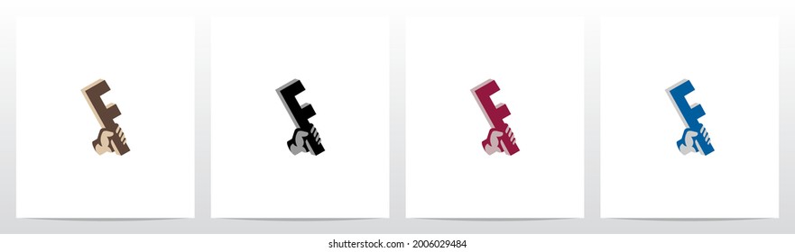 Hand Holding Letter Logo Design F