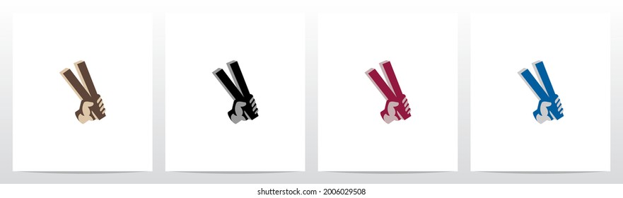 Hand Holding Letter Logo Design V