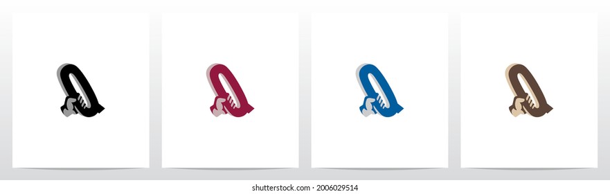Hand Holding Letter Logo Design Q