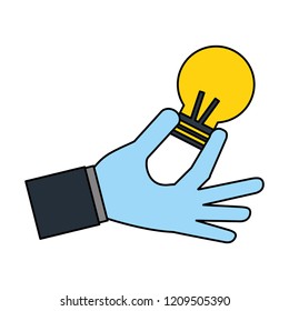 hand holding light bulb