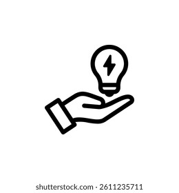 Hand holding a light bulb. Symbolizing creativity, innovation, and solution finding. Perfect for business, technology, and educational