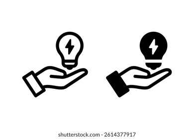 Hand holding a light bulb. Symbolizing creativity, innovation, and solution finding. Perfect for business, technology, and educational