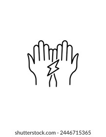 Hand halten Leuchtsymbol, Vektorgrafik Beste Linie Symbol.
