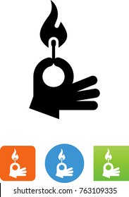 Hand Holding A Lighted Match Icon