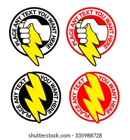 Hand holding lightning bolt Vector Icon Logo Illustration Template