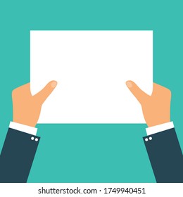 hand holding a list of paper flat	
