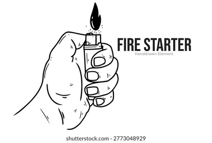 A hand holding lit