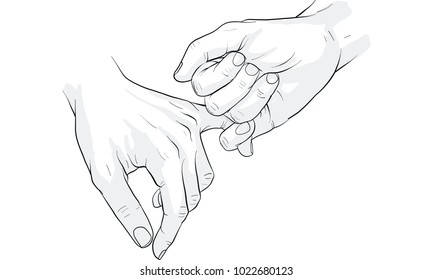 hand holding little finger vector