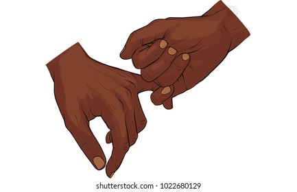 hand holding little finger vector