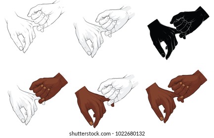 hand holding little finger vector