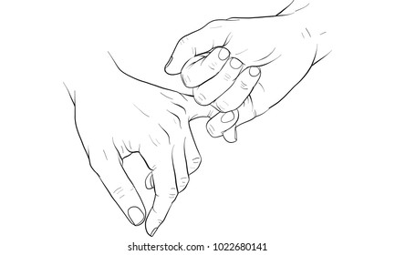 hand holding little finger vector