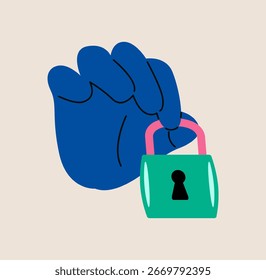 Bloqueio de mão. Ilustração vetorial colorida
