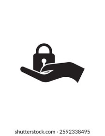 hand holding lock icon, vector best flat icon.