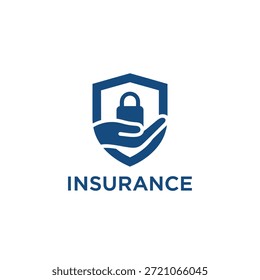 Hand holding a lock inside shield with insurance text. Represents protection, security, and care in insurance services. - Powered by Shutterstock - Get 15% off with code: PIKWIZARD15
