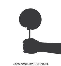 Hand holding a lollipop, vector illustration design. Hands collection.