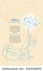 hand holding Lotus flower. vector illustration