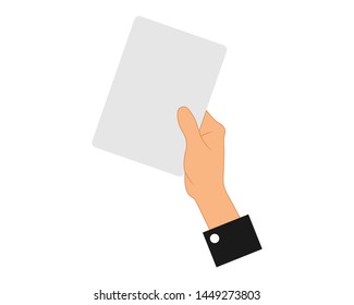 Hand holding a magazine, brochure, book. isolated on white background, cartoon style