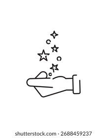 hand holding magic icon, vector best line icon.