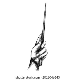 Hand holding magic wand