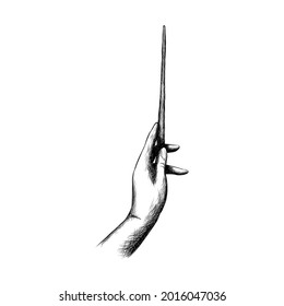 Hand holding magic wand