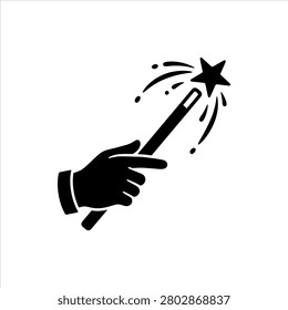 Hand holding magic wand