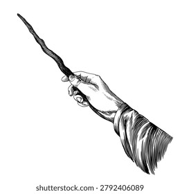Hand holding magic wand