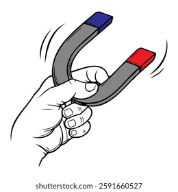 A hand holding a magnet