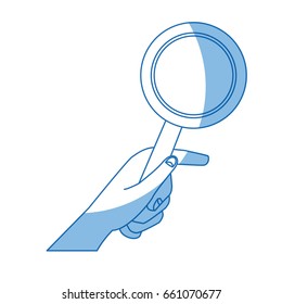 hand holding magnifier handle search