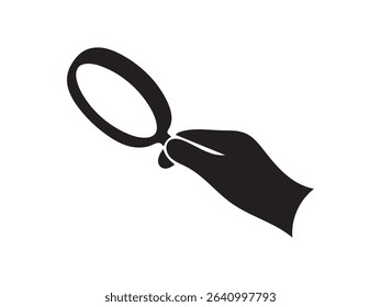 Hand Holding Magnifying Glass Icon