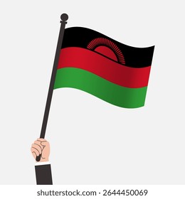 Hand Holding Malawi Waving Flag