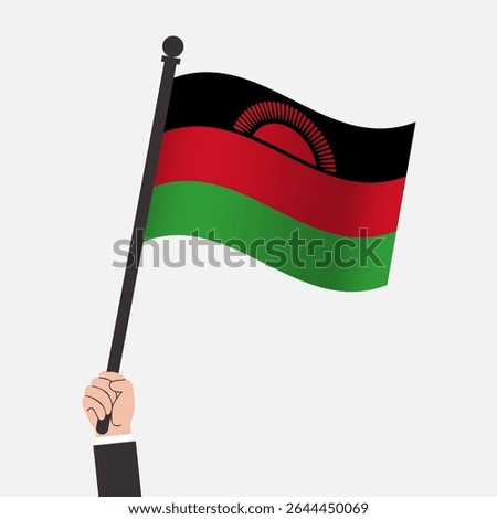 Hand Holding Malawi Waving Flag