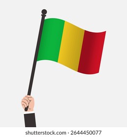 Hand Holding Mali Waving Flag
