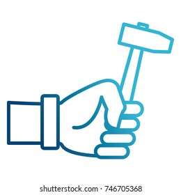 Hand holding mallet