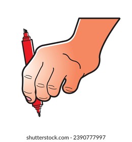 bolígrafo marcador de mano aislado en blanco