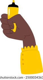 Hand Holding Marker Vector Illustration