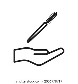 Hand holding mascara icon design vector illustration