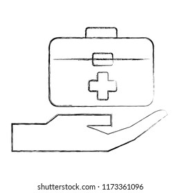 hand holding medical kit first aid emergency