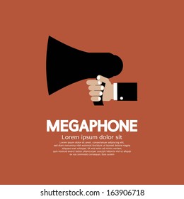 Hand Holding A Megaphone.