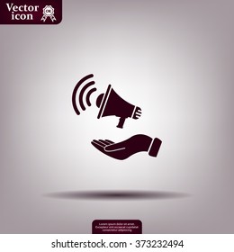 hand holding megaphone