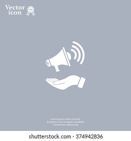 hand holding megaphone