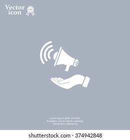 hand holding megaphone
