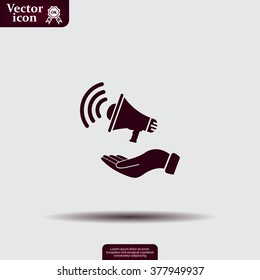 hand holding megaphone
