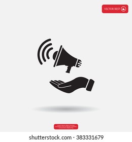 hand holding megaphone