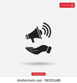 hand holding megaphone