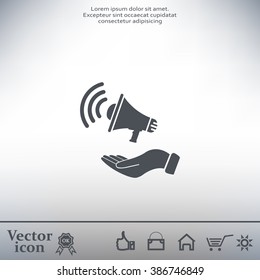 hand holding megaphone