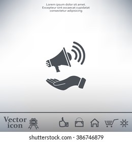 hand holding megaphone