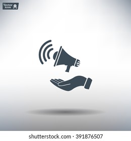 hand holding megaphone